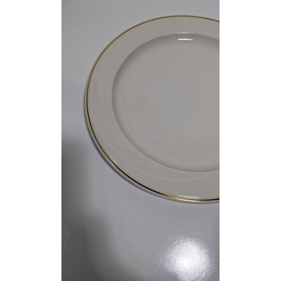 Syracuse China White Ceramic Plate Gold Trim Elegant Design Dinnerware - Picture 2 of 5